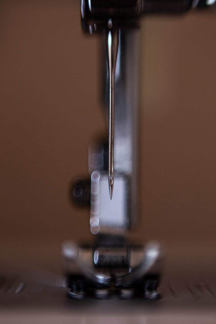 sewing machine needle close up focus